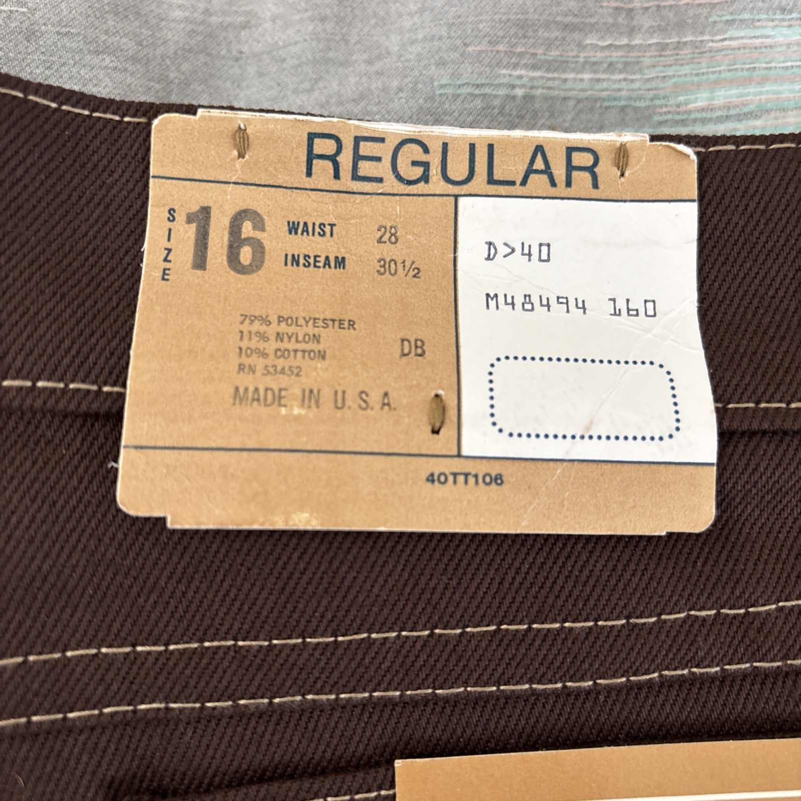 Vintage 70s Sears Toughskins Brown Boys 16 Regular Fit Jeans NWT – See Photos