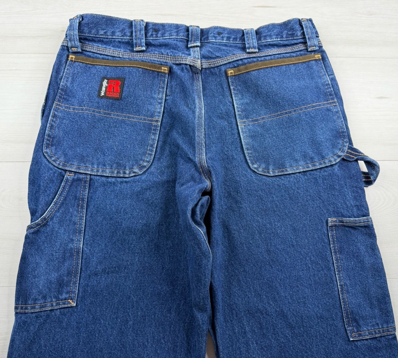 Wrangler Riggs Workwear Jeans Denim Carpenter Double Knee Hammer Loop Mens 32×32