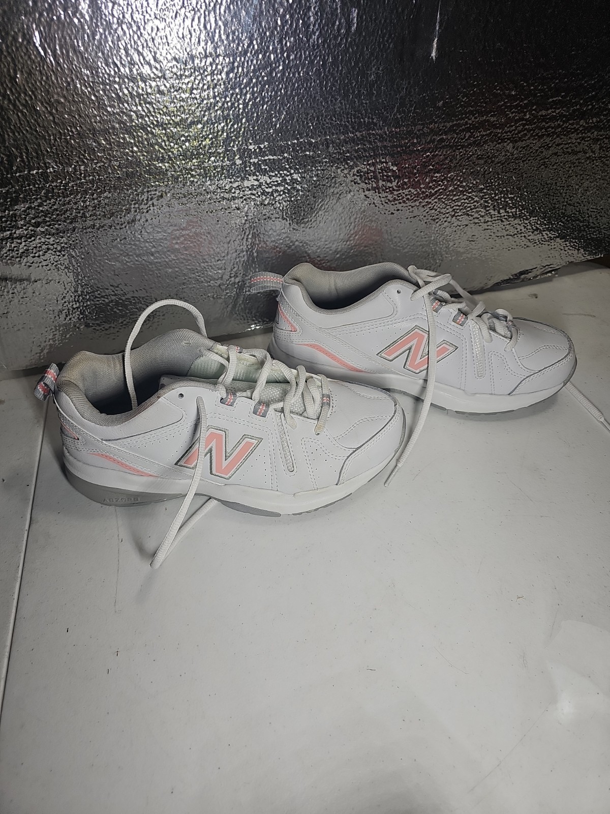 New Balance 608v5 White, Pink, Gray Womens US 6.5, UK 4.5, EU 37, CM 23.5