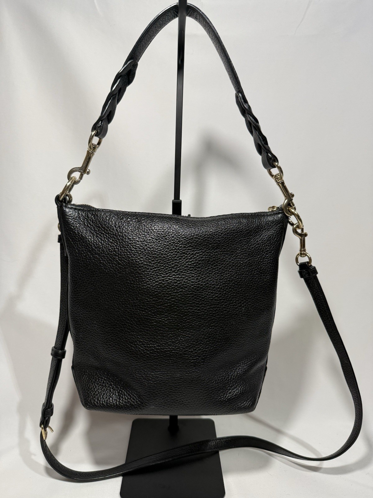 Coach Abby Duffle shoulder bag in black pebbled leather