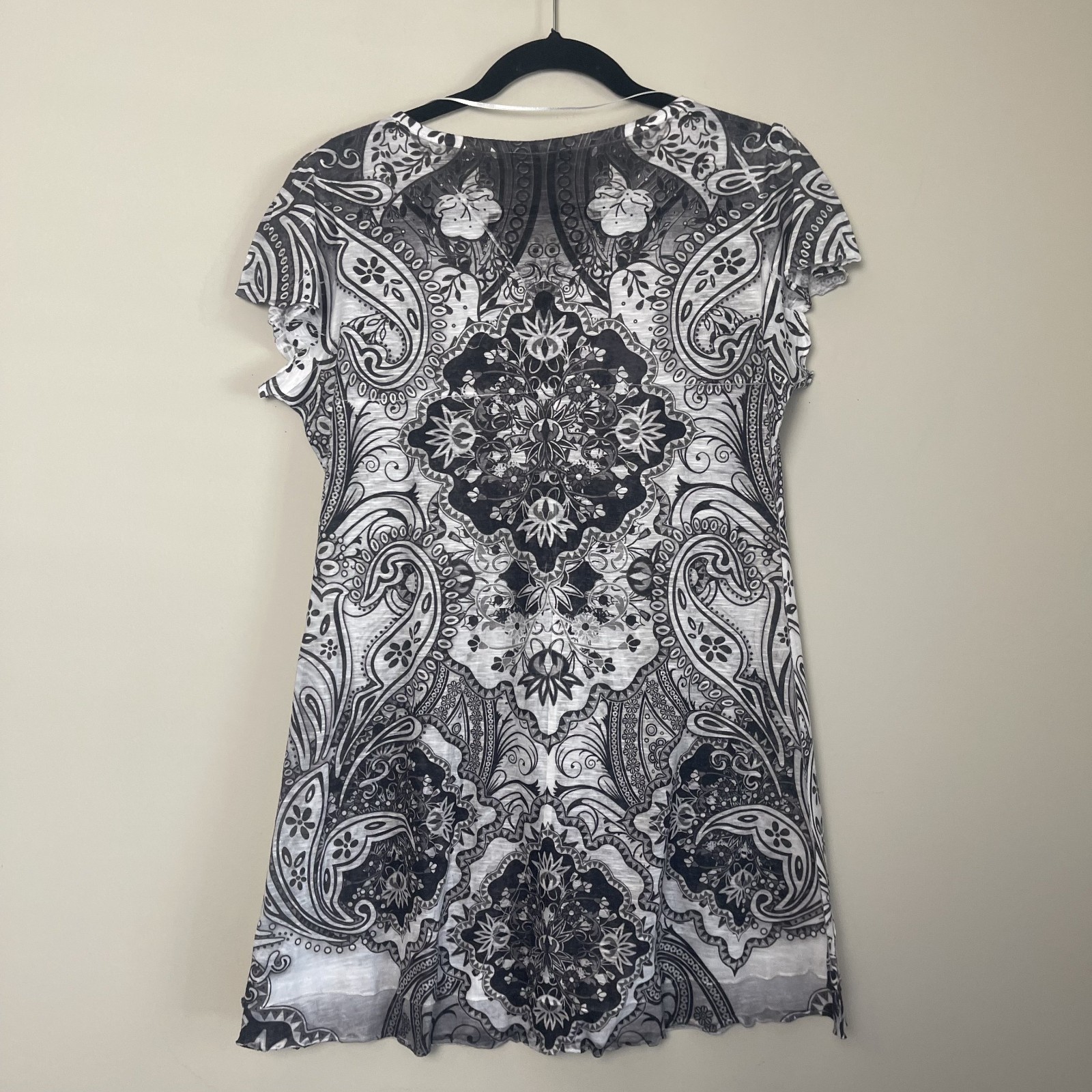 Unity Boho Paisley Butterfly Print Top Women’s Y2K Grunge Fairycore Tee Sz L