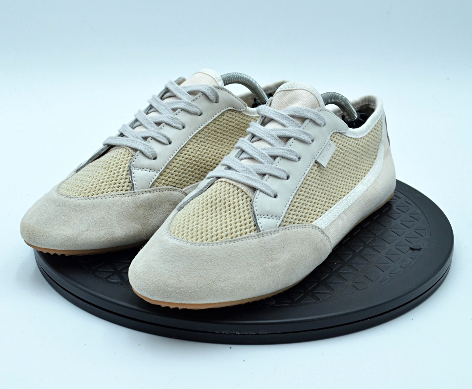 The Row Bonnie Sneakers Women’s 39 Ivory White Canvas & Suede Shoes NEW