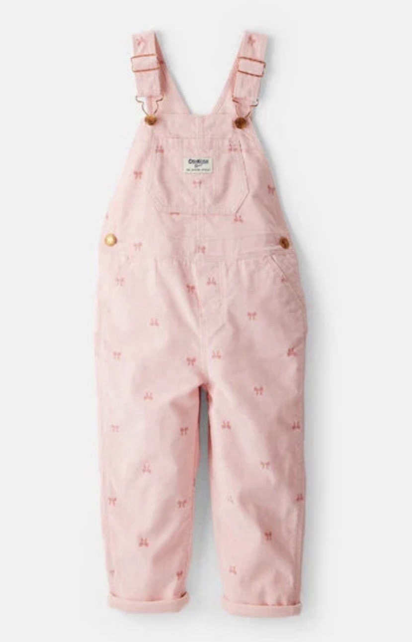 Oshkosh B’gosh Toddler Girl Bow Print Corduroy Overalls – Pink 5T
