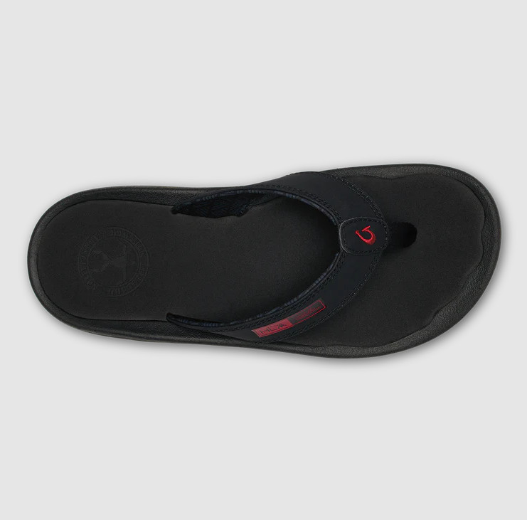 NEW AUTH OluKai Ohana Men’s Beach Sandals Black Hla Water Resistant Flip Flops