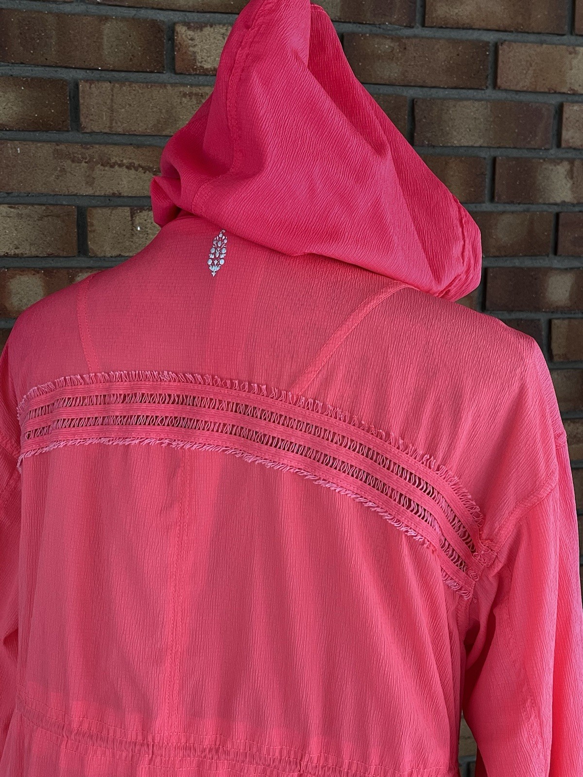 Free People Movement Run Wild Light Jacket (XS) Oversized Neon Pink Vivid Coral