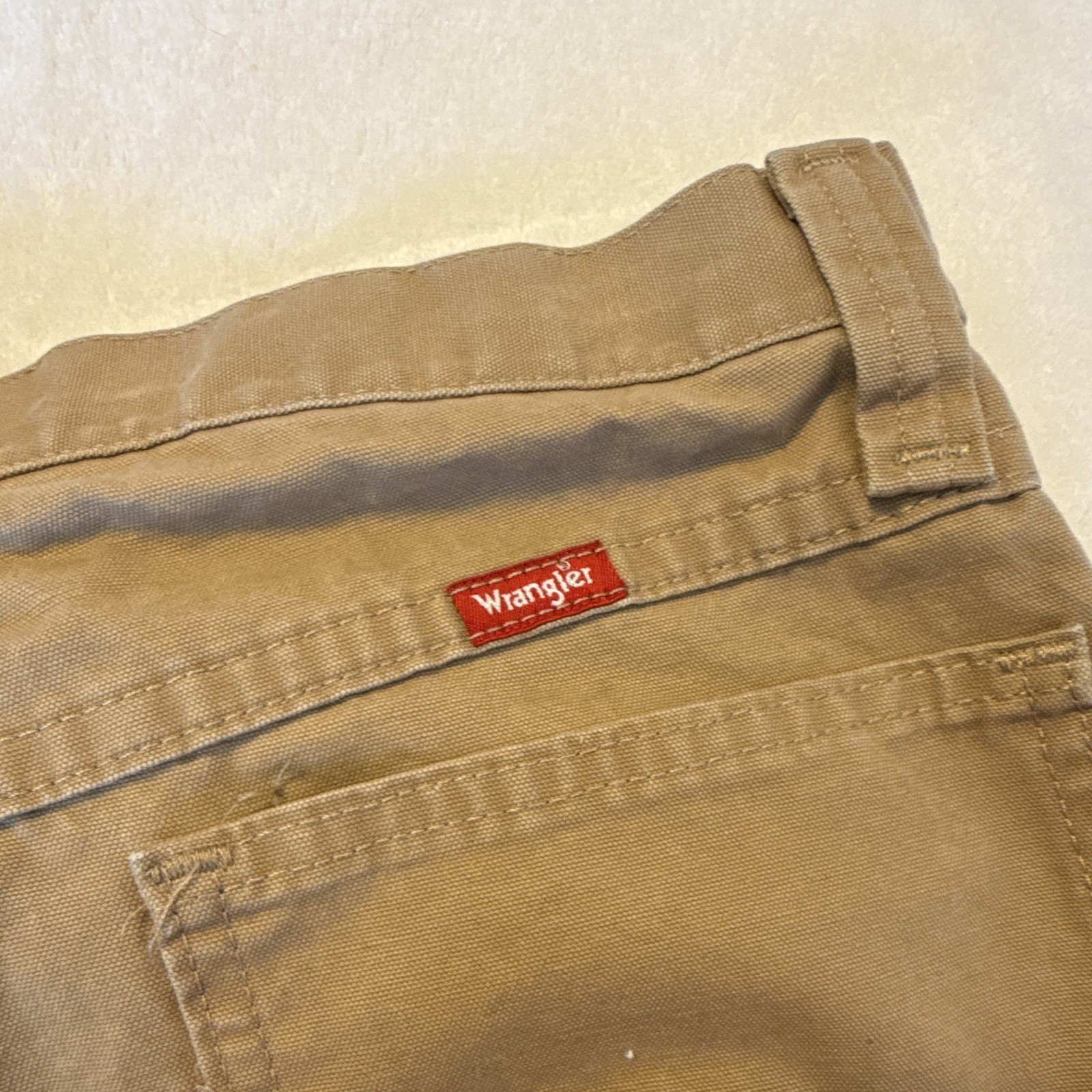 Wrangler Riggs Workwear Men’s Tan Canvas Pants Relaxed Straight Leg 30W