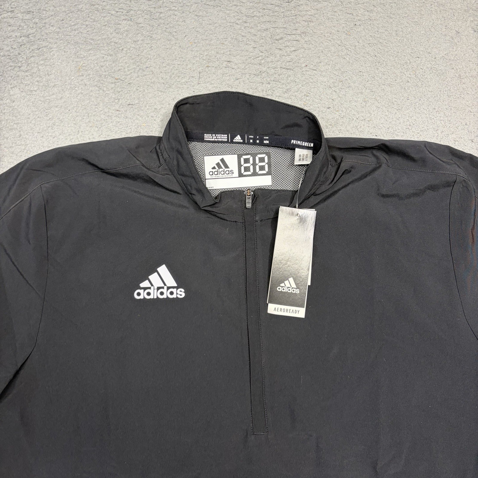 Adidas Sideline 1/4 Zip Pullover Jacket Men’s Medium Black Short Sleeve GM2498