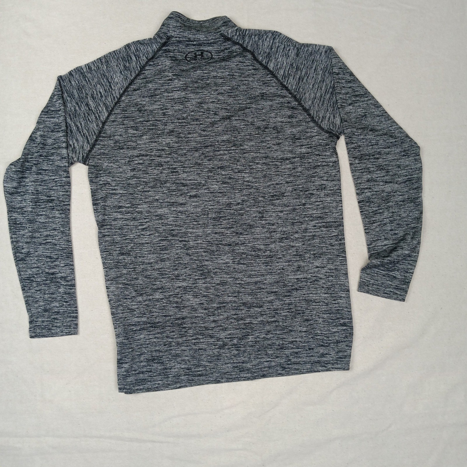 Under Armour Mens Medium HeatGear 1/4 Zip Pullover Grey Space Dye 1242220
