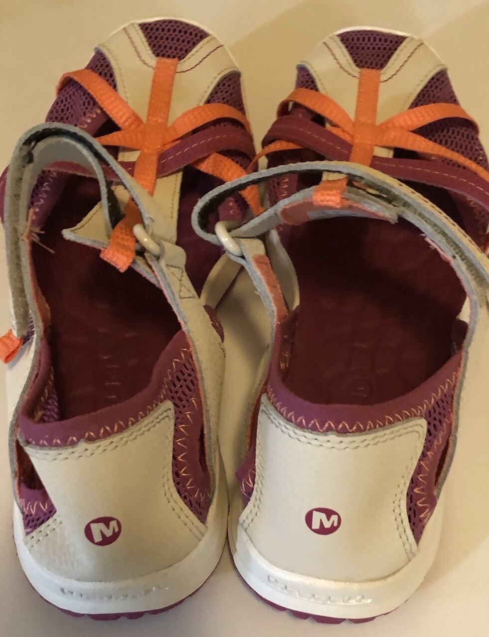Merrell Womens Hydro Sandals Shoes Leather Mesh Purple/Orange Sz 6 New