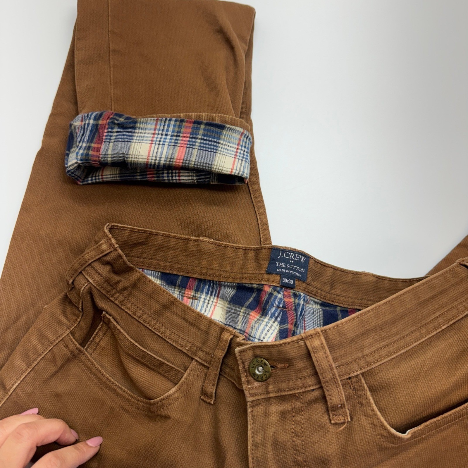 J Crew Pants Mens 30×30 Brown The Sutton Flannel Lined Corduroy Workwear