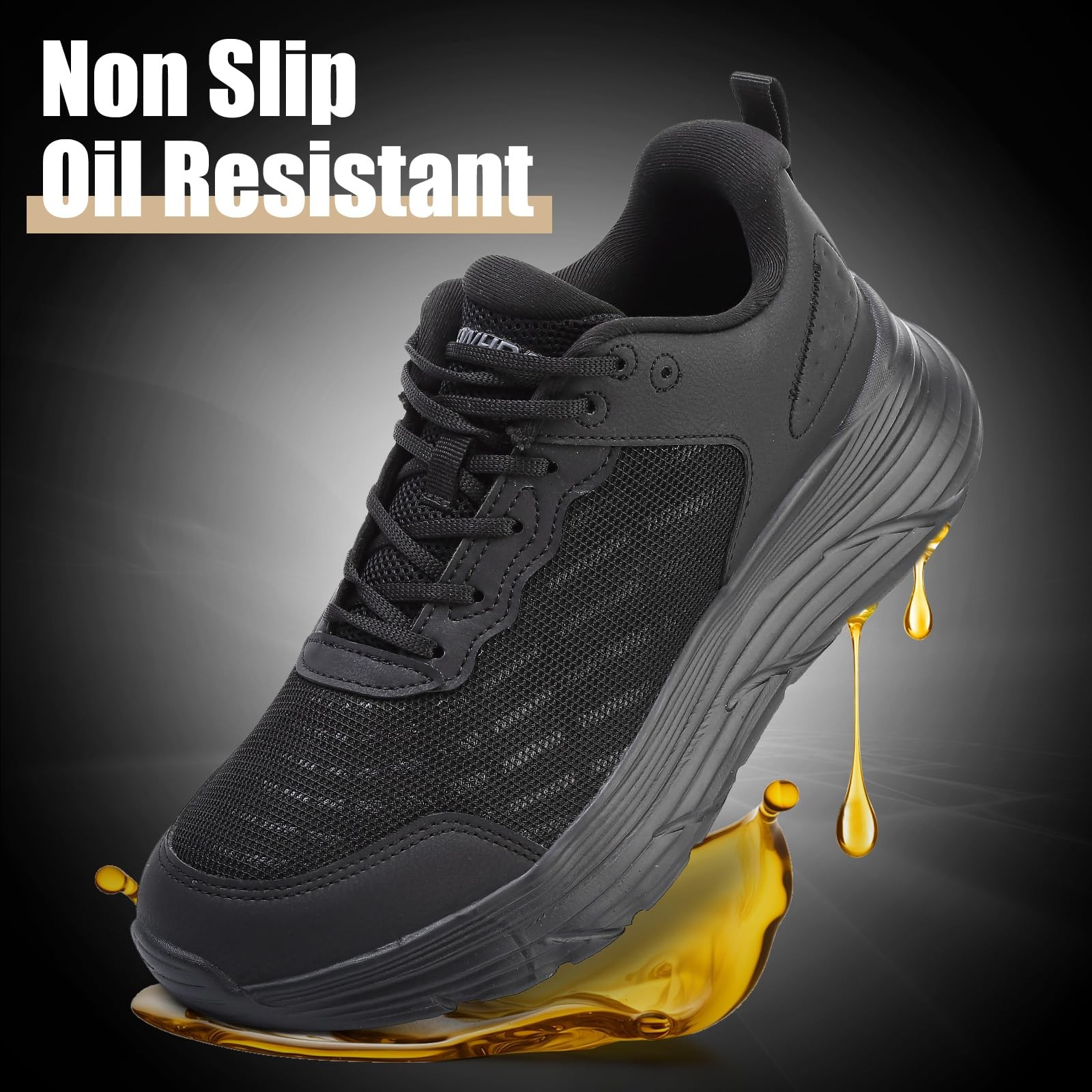 Non Slip Work Shoes for Men Chef Shoe Comfortable Breathable Oil Resistant Sl…