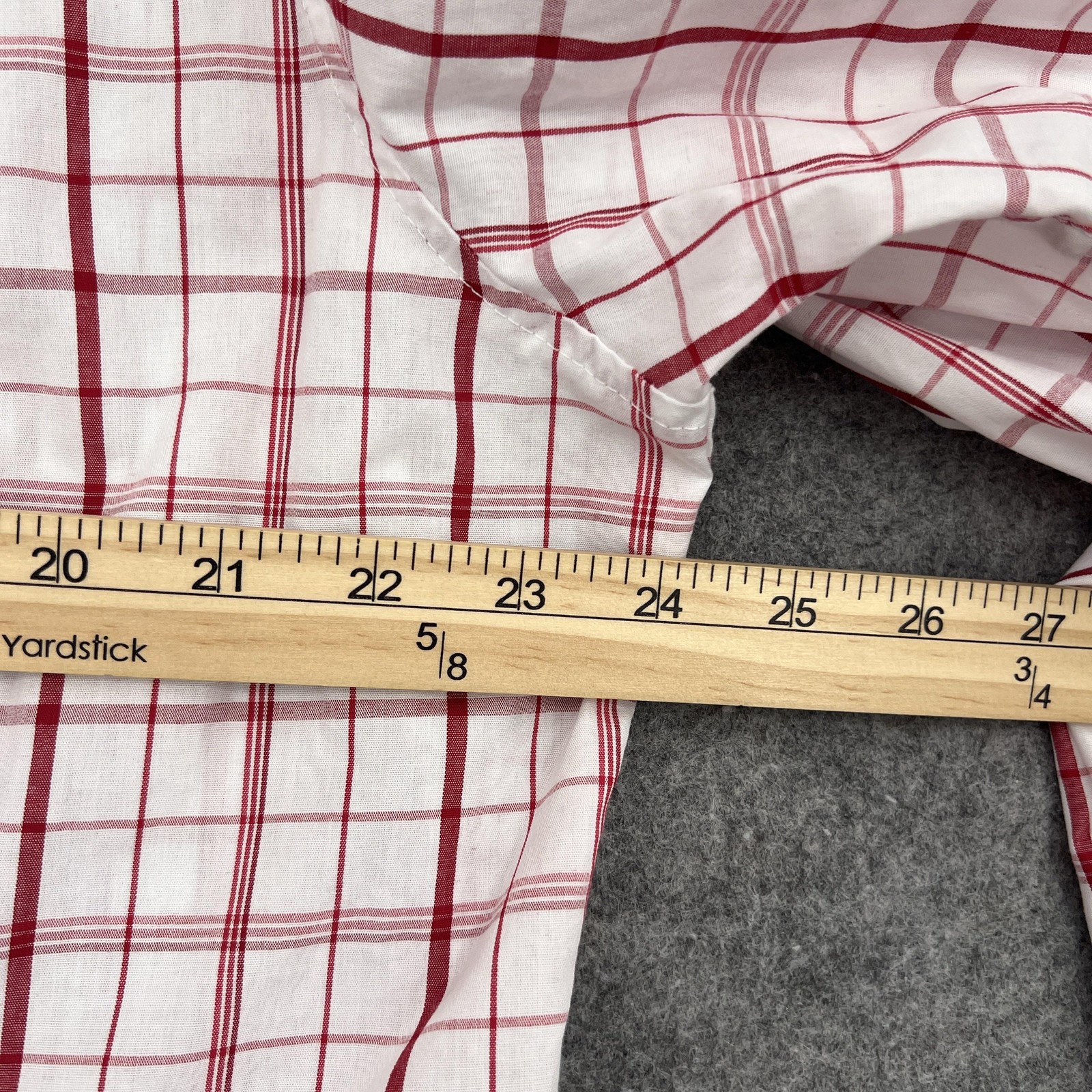 Antigua Button Down Shirt Mens Large White Plaid Long Sleeve Pocket Embroidered