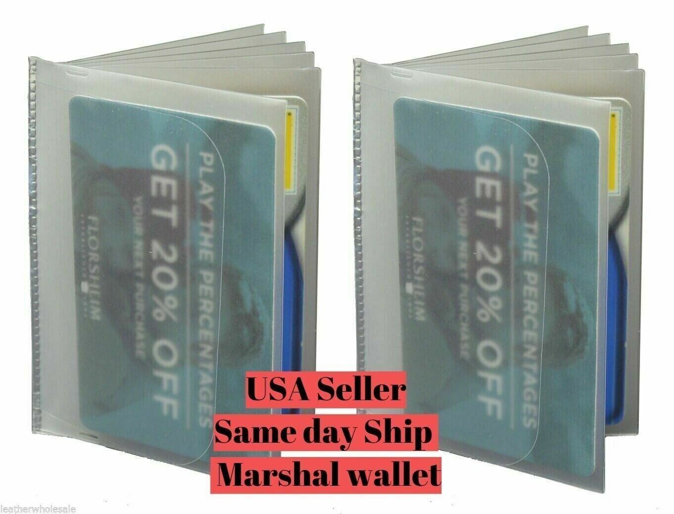 SET OF2 Plastic Wallet Insert Replacement Picture Card HolderTrifold Bifold 6 Pg