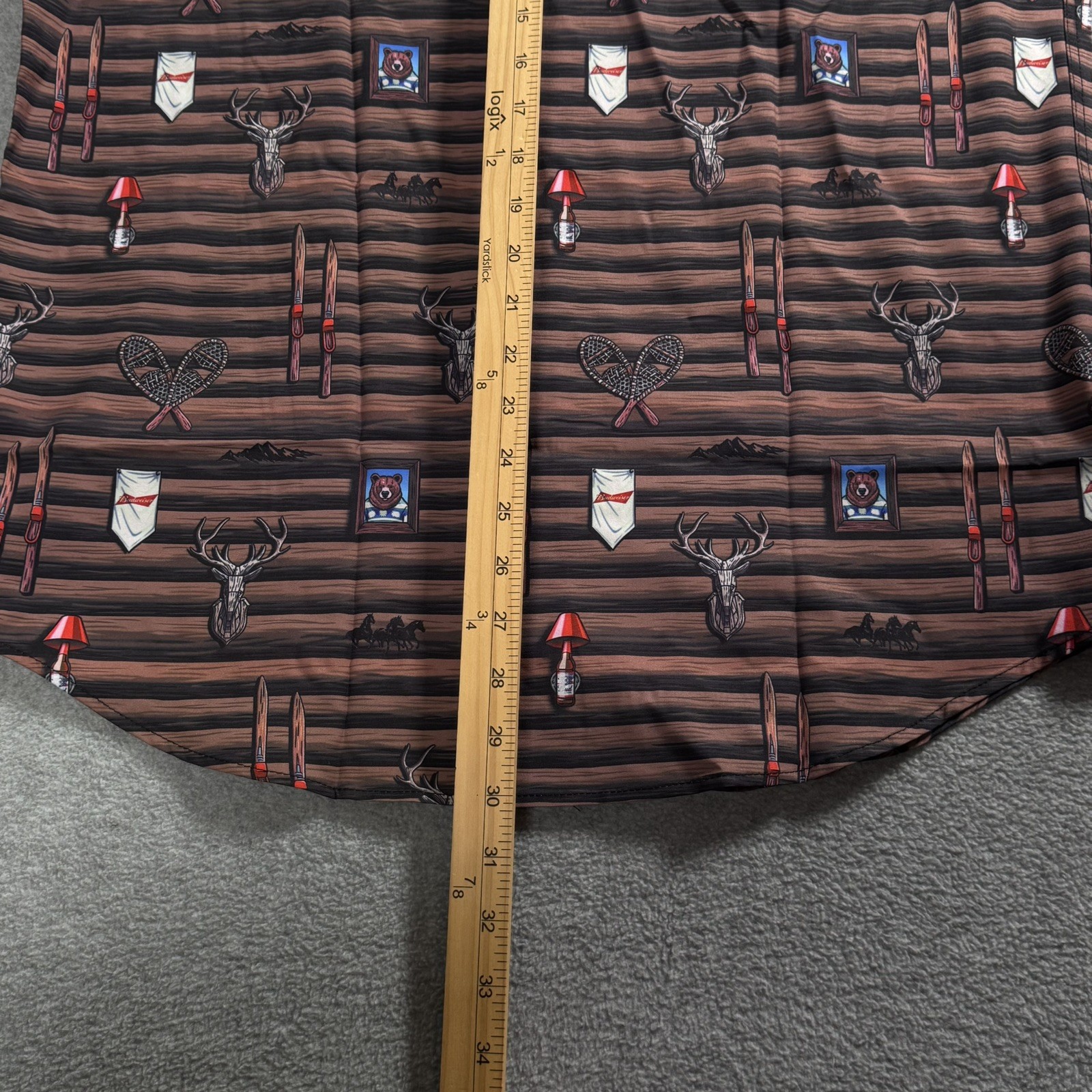 NWT RSVLTS Men’s BUDWEISER SKI LODGE BUCK RARE KUNU SHIRT LARGE Dad Comfort Beer