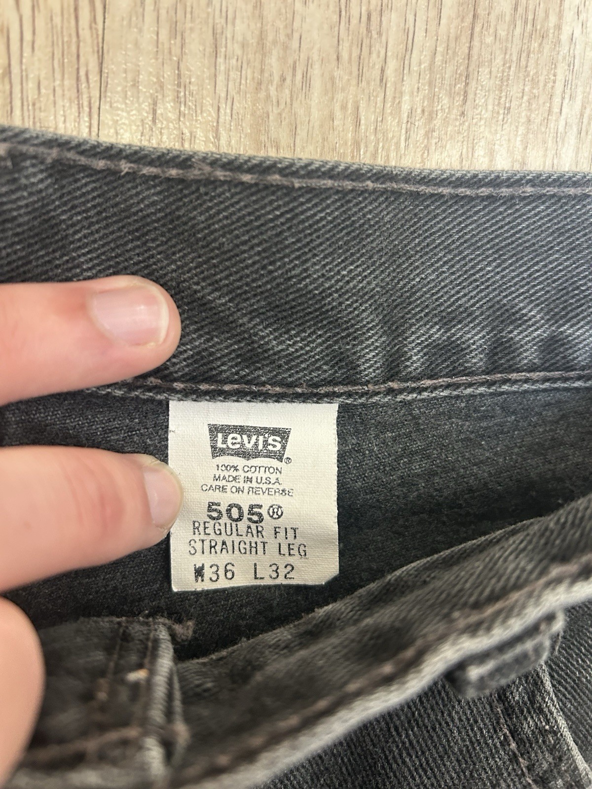 Vintage 90s Levis 501 Black Jeans Mens 36×32 Made in USA 501-0658 Button Fly