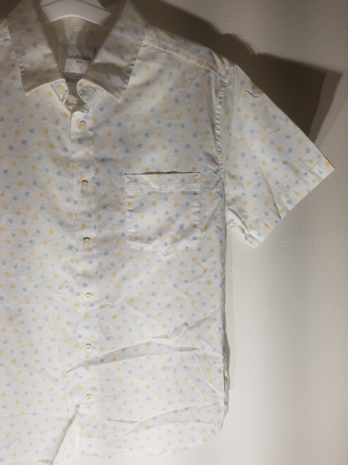Goodfellow & Co Men’s Sea Shells Short Sleeve Button-Down Shirt Size L Slim $23