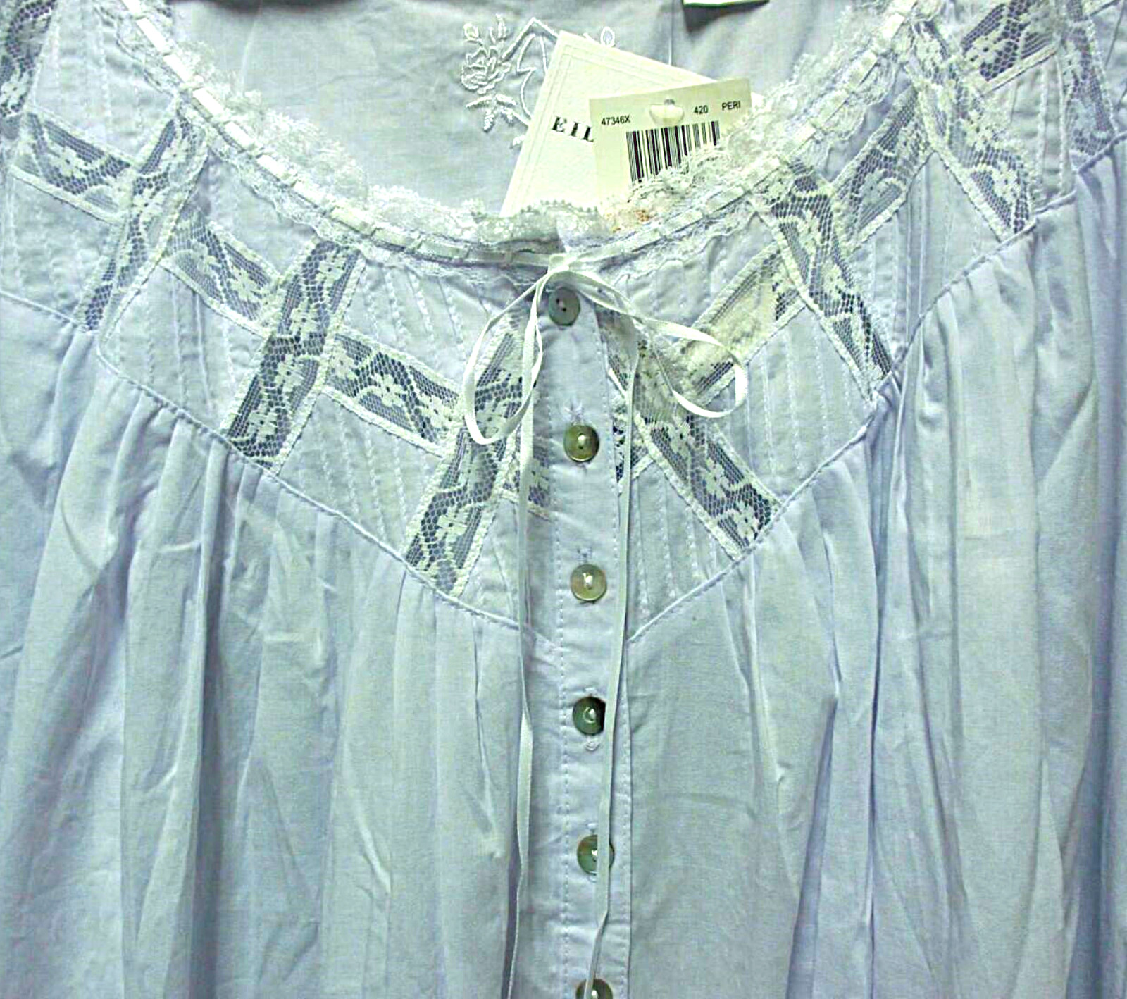 Nwt Eileen West MOONLIGHT SONATA Cotton Lawn 58″ Long Ballet Nightgown Robe 3X