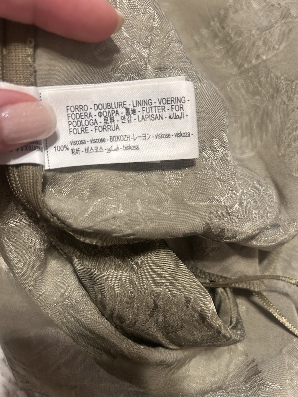 Zara Sage Green Jacquard Wrap Cami Top Asymmetrical Tie Leaf Print L