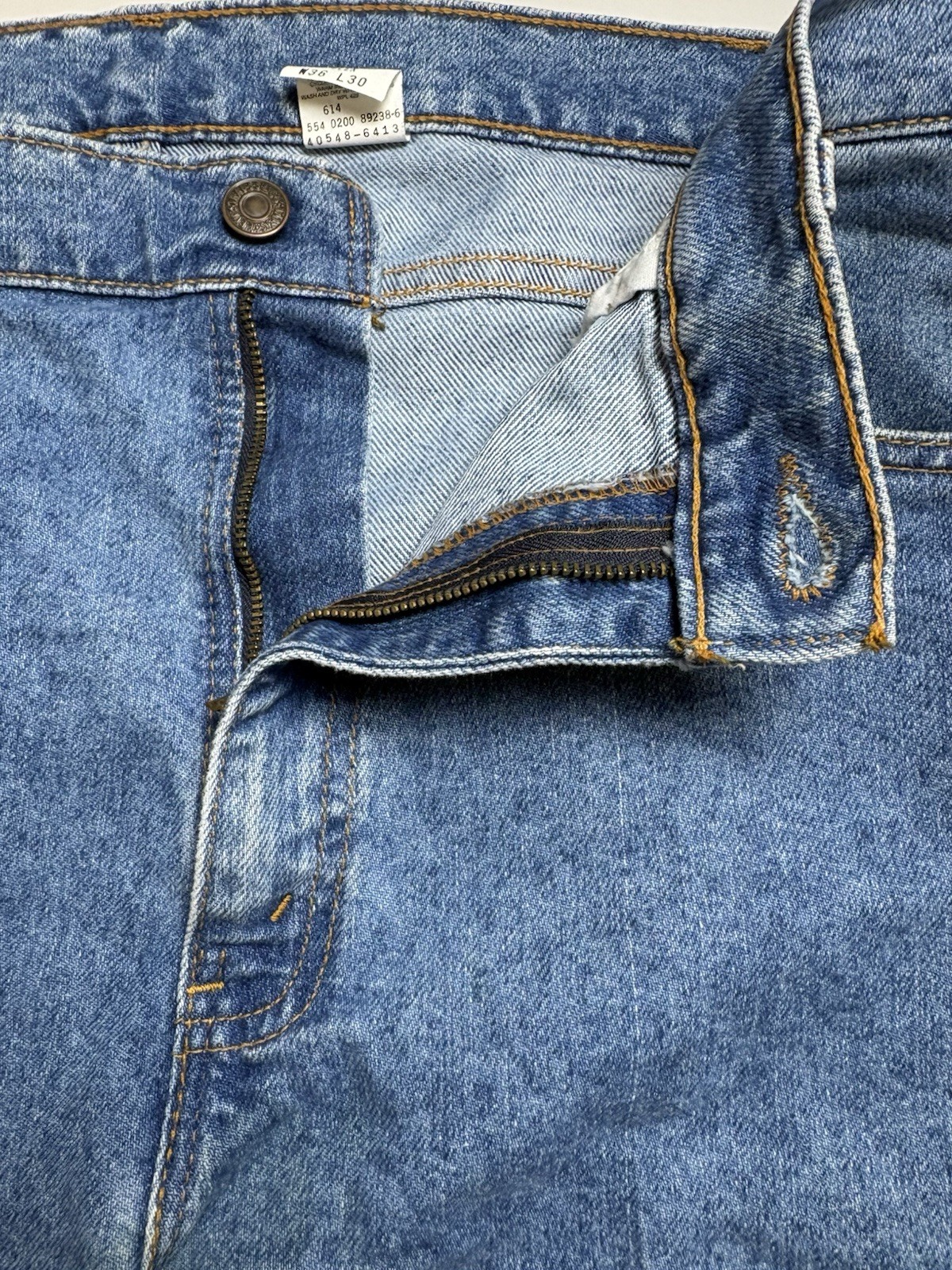 Levi’s 540 Brown Tab Vintage Blue Jeans Men’s Denim Flex Size 36 X 30