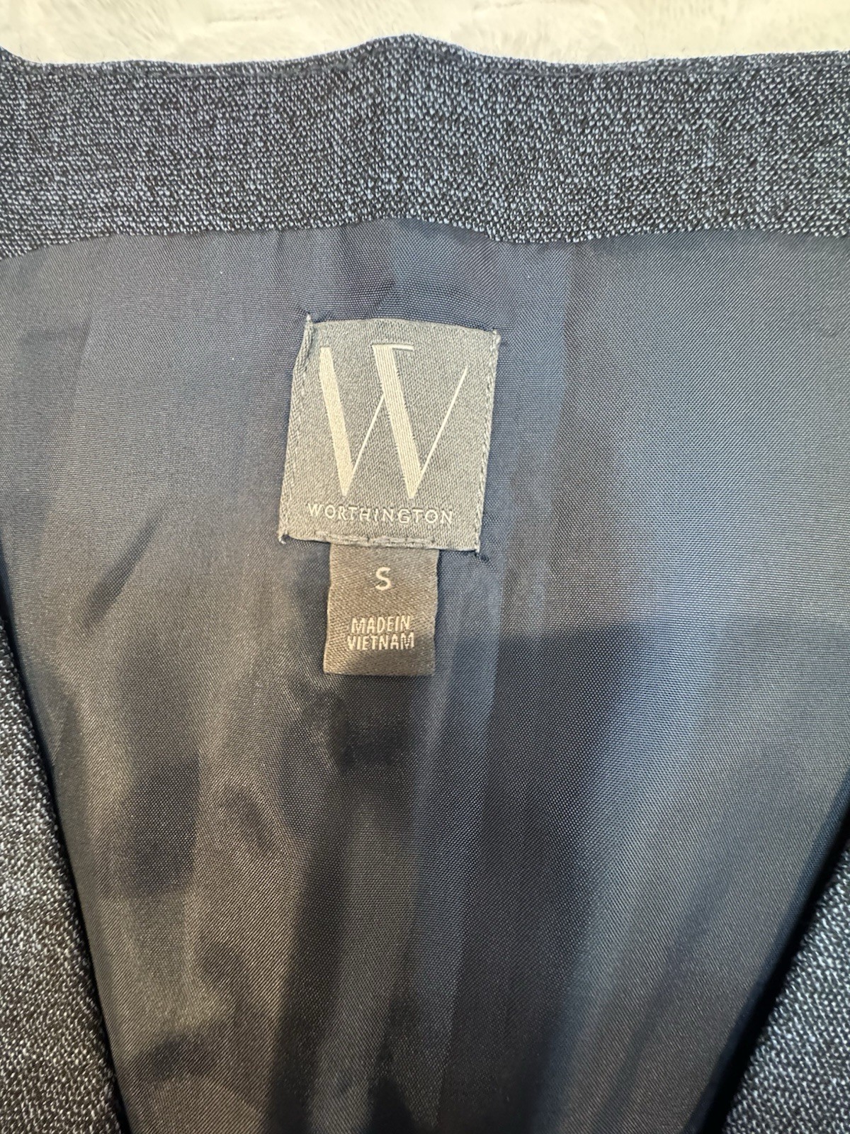 Women’s Blue Solid Formal Vest Waistcoat, Size S, 5-Button Back Adjuster
