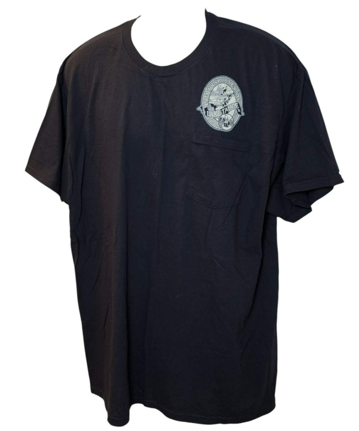 Lake Tahoe California Nevada T-Shirt 2XL Black Vintage Style Ski Snowboard Tee
