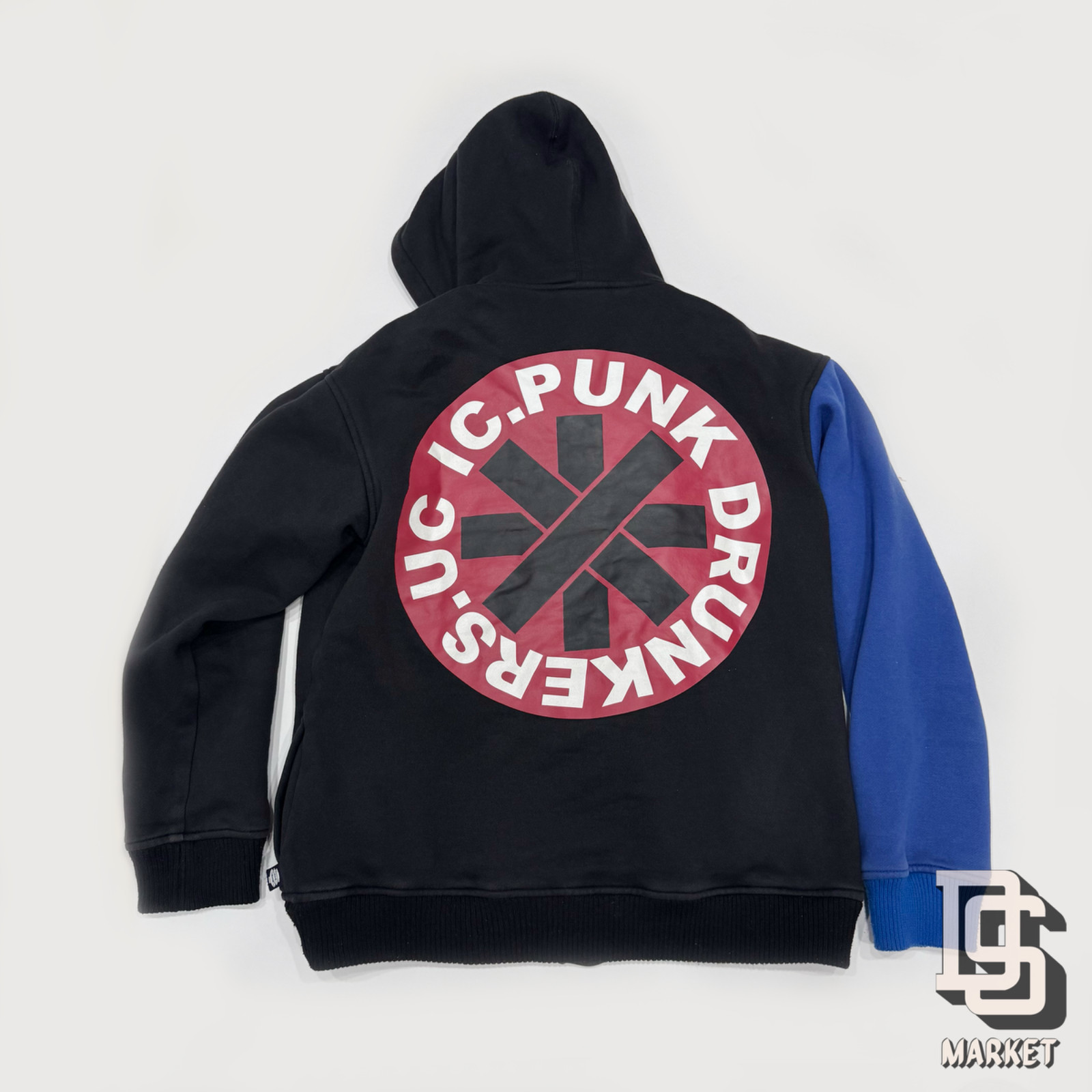 RARE PUNK DRUNKERS MOTORCYCLE BIKER STYLE HOODED SWEATSHIRT MEDIUM JAPAN SOFUBI