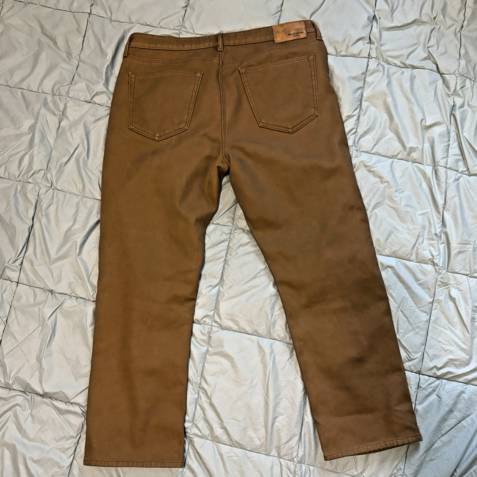 Vtg 40×30 Fleece Men Weatherproof Lined Stretch Canvas Brown Pants Item 1078078