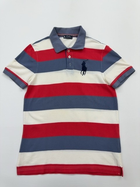 Polo Ralph Lauren Men’s Striped Red/White/Blue Polo Shirt Size S Excellent