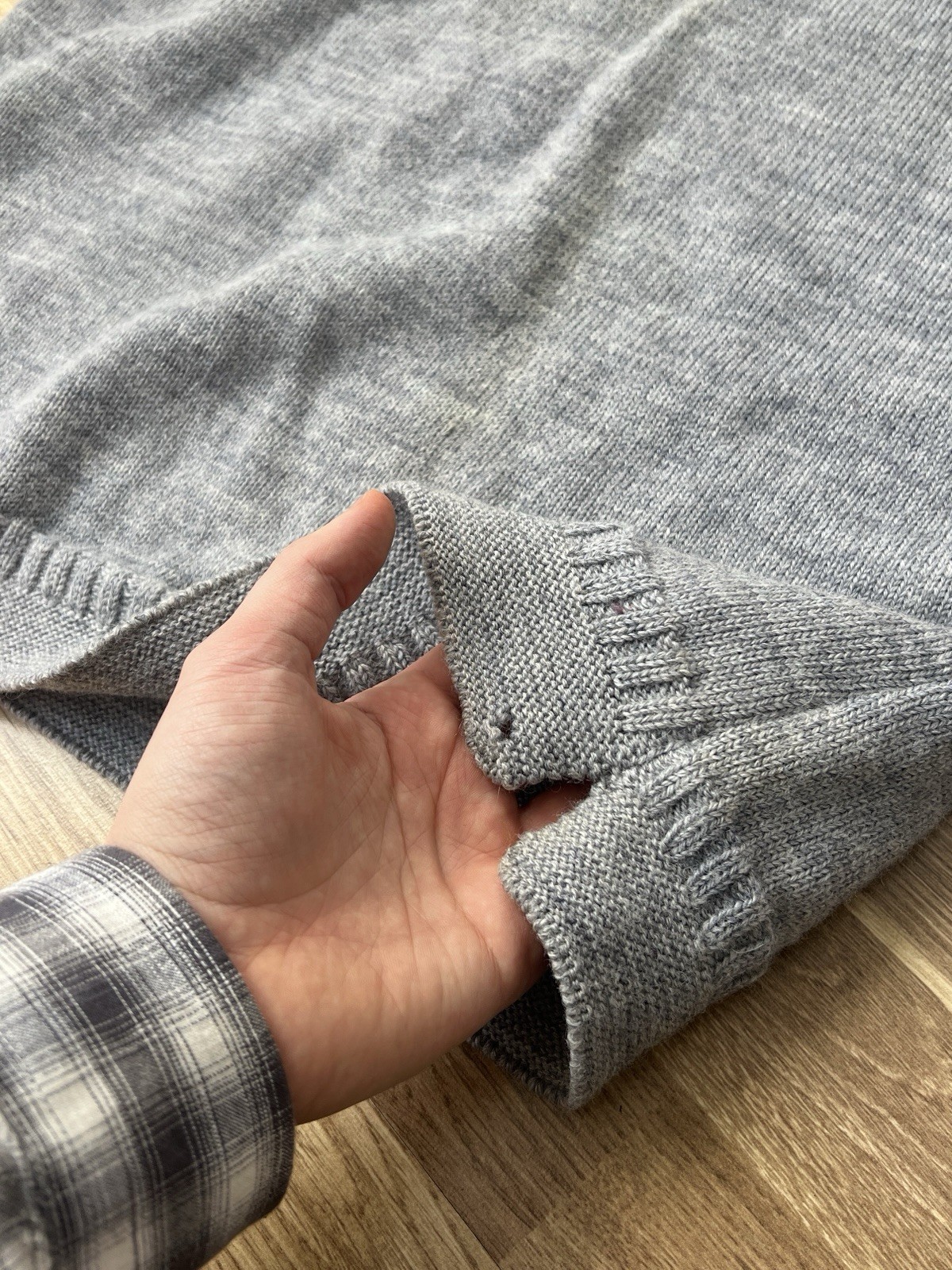 Vintage Le Tricoteur Guernsey Jumper Gray Pure British Wool Fisherman size M