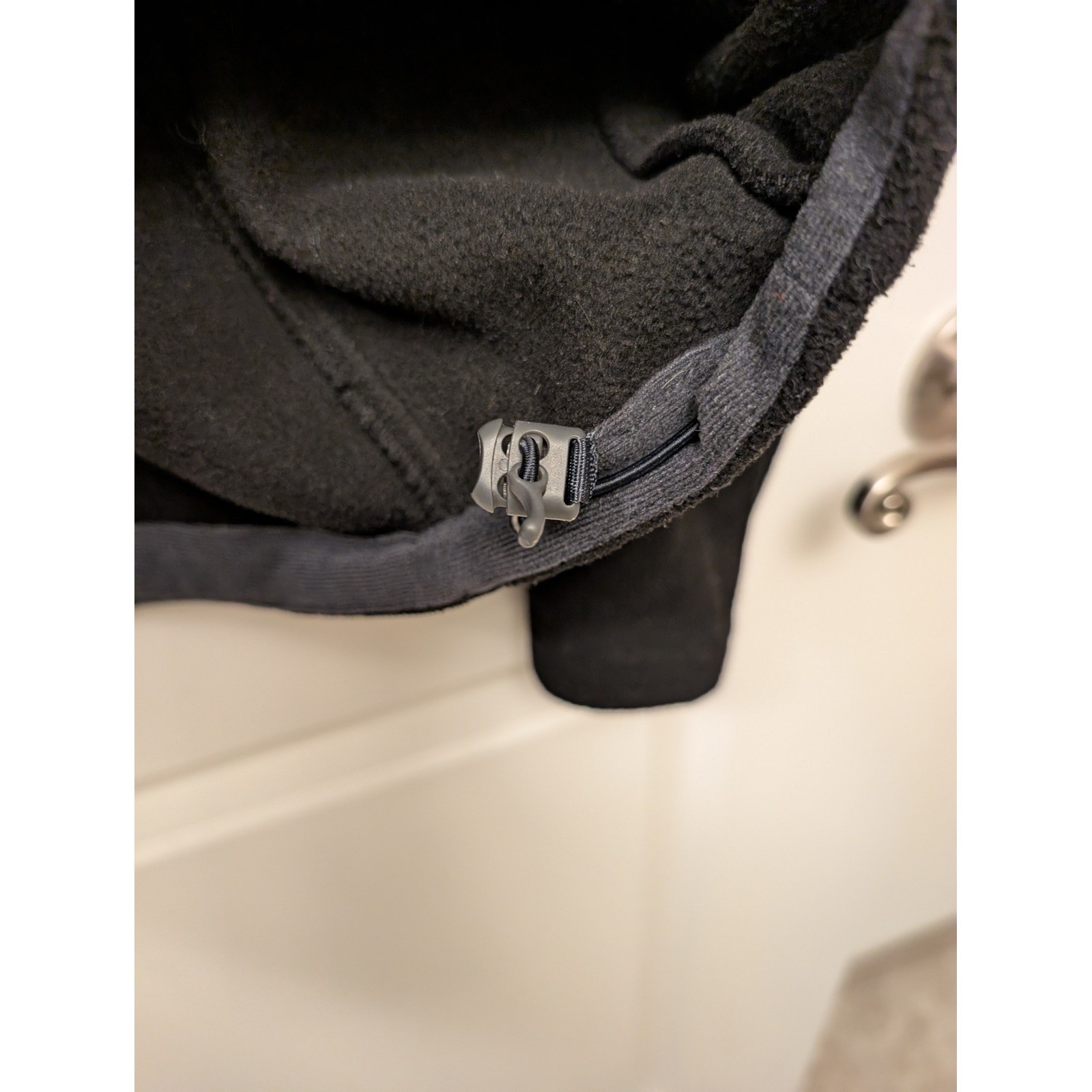 Dunkin Donuts Black 1/4 Quarter Zip Fleece Pullover Sweater Adjustable Coffee