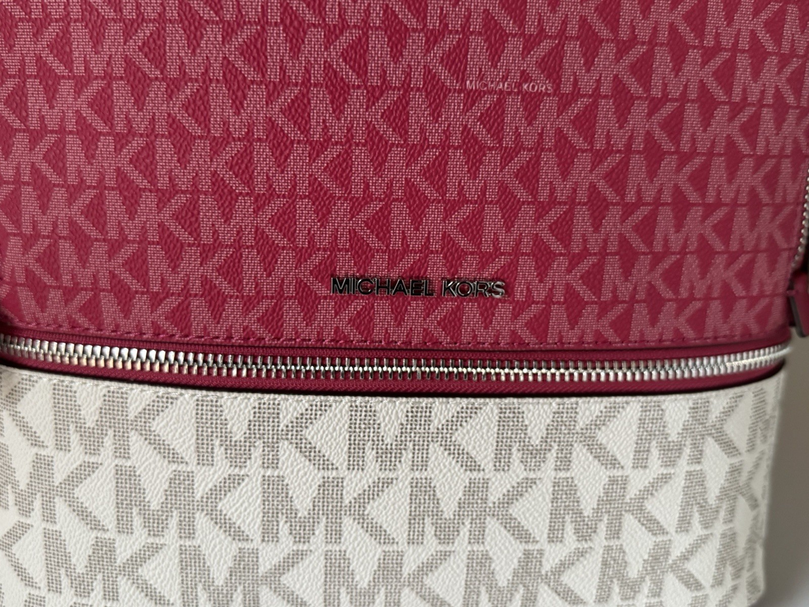 Michael Kors Rhea Medium Backpack Color-Block MK Dark Raspberry Multi