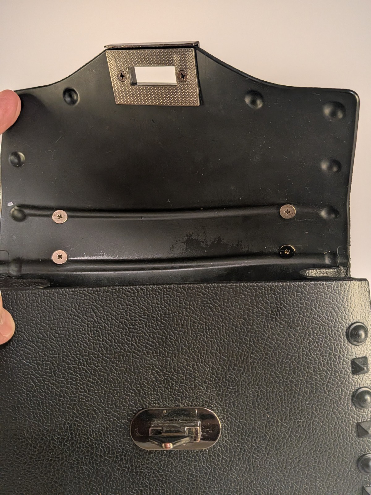 Goth Matte Black Studded Jelly Rubber Purse
