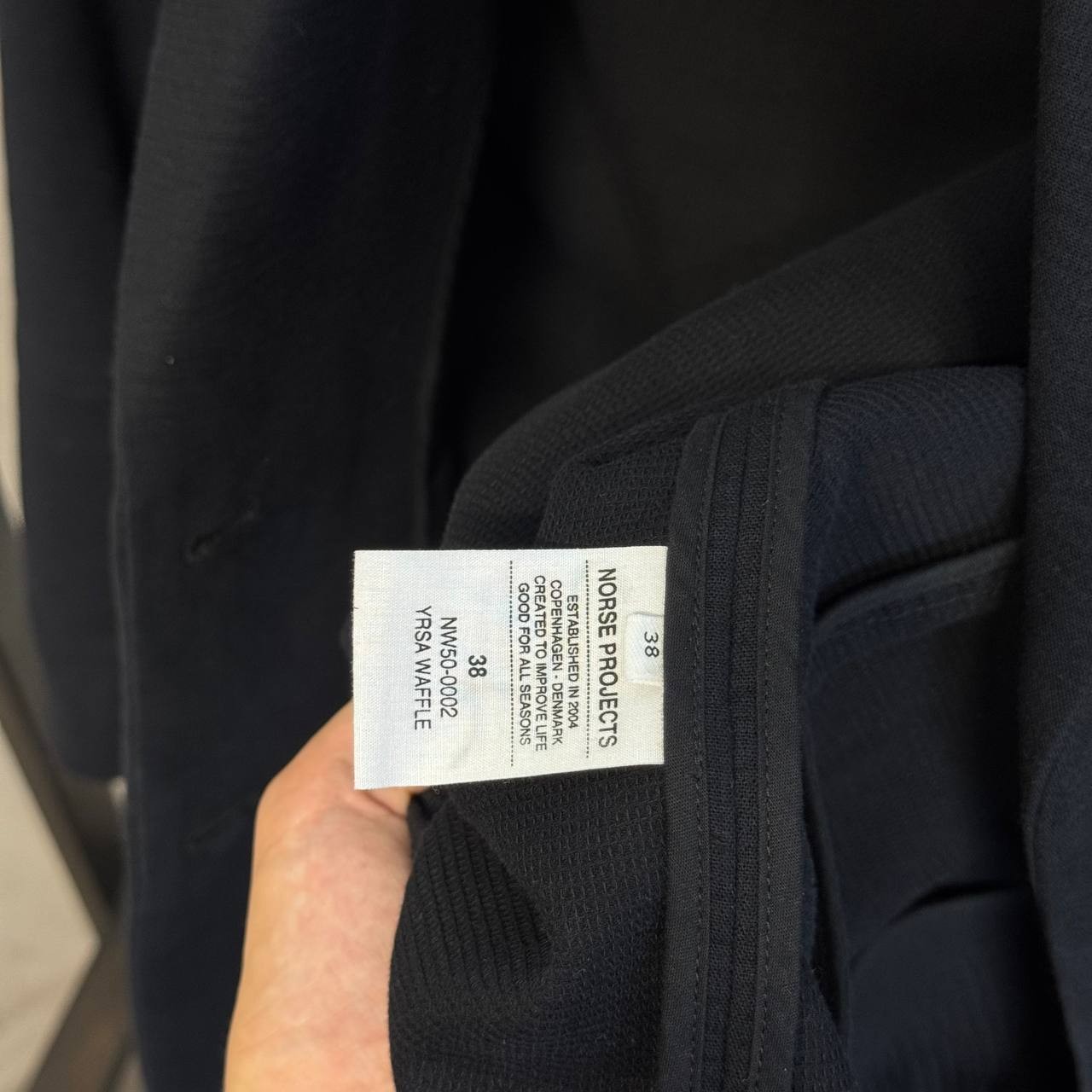 Rare Norse Projects Yrsa Waffle Suit Set Blazer Trousers Black Made in Portugal