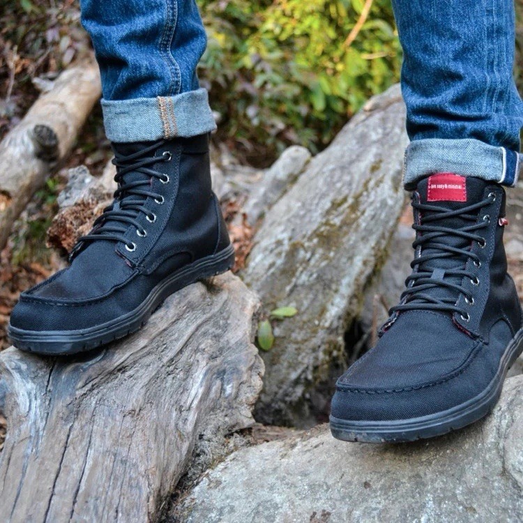Lems Boulder Boot Vegan Men Size 41 Black Nylon Outdoor Hiking