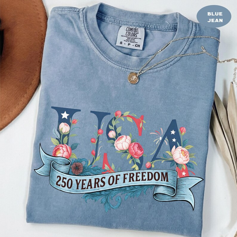 Retro Floral USA 250 Years Of Freedom Shirt America 250th Anniversary 1776 2026