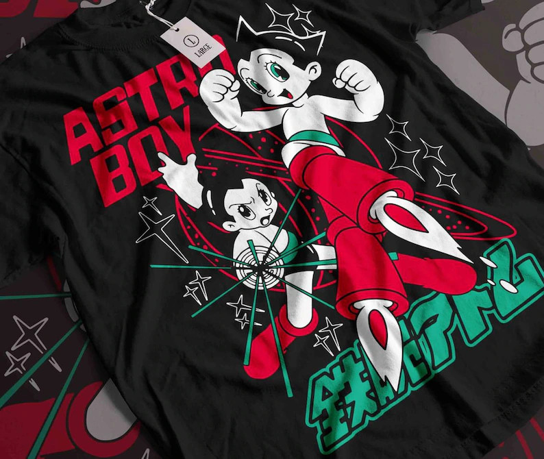 ANIME ASTROBOY BLACK T SHIRT UNISEX STYLE
