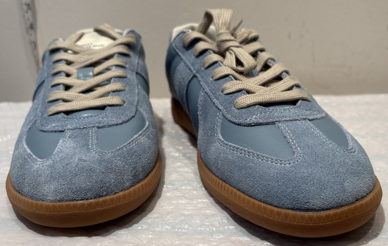 Steve Madden Dixin Leather BLUE Suede GAT Sneakers Trainers 11M-US UK-10 EU-44