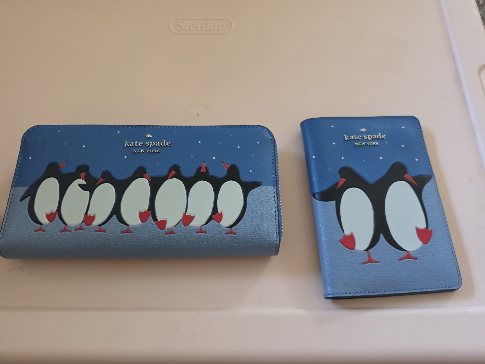 kate spade new york Penguin Animal Print Zip-Around Wallet & Card Holder Set