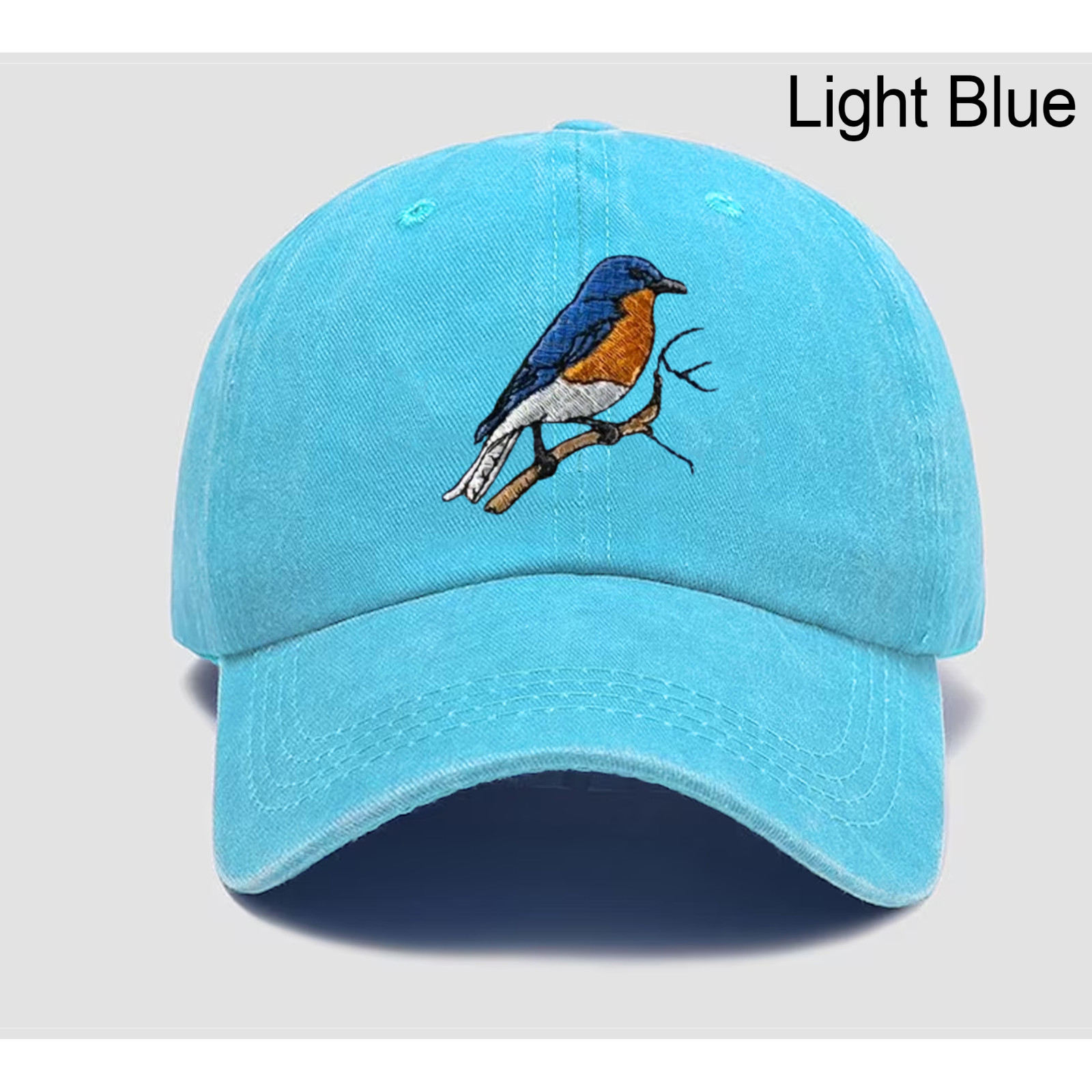 BlueBird Embroidered Baseball Hat, Low Profile Dad Cap, Eastern Blue Bird, Gift