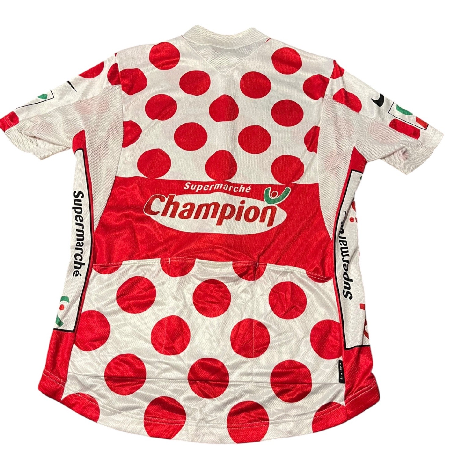 Nike Le Tour de France Cycling Jersey Women’s White Red Polka Dot Short Sleeve
