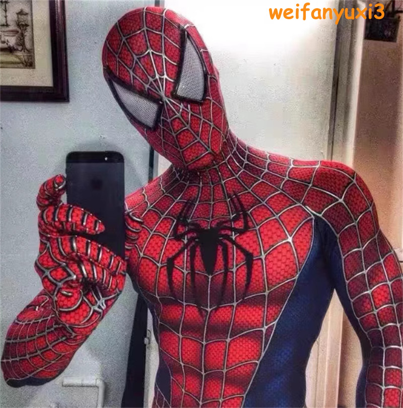 Classic Spider-Man Tobey Maguire Cosplay Costume Zentai Jumpsuit Bodysuit Suit