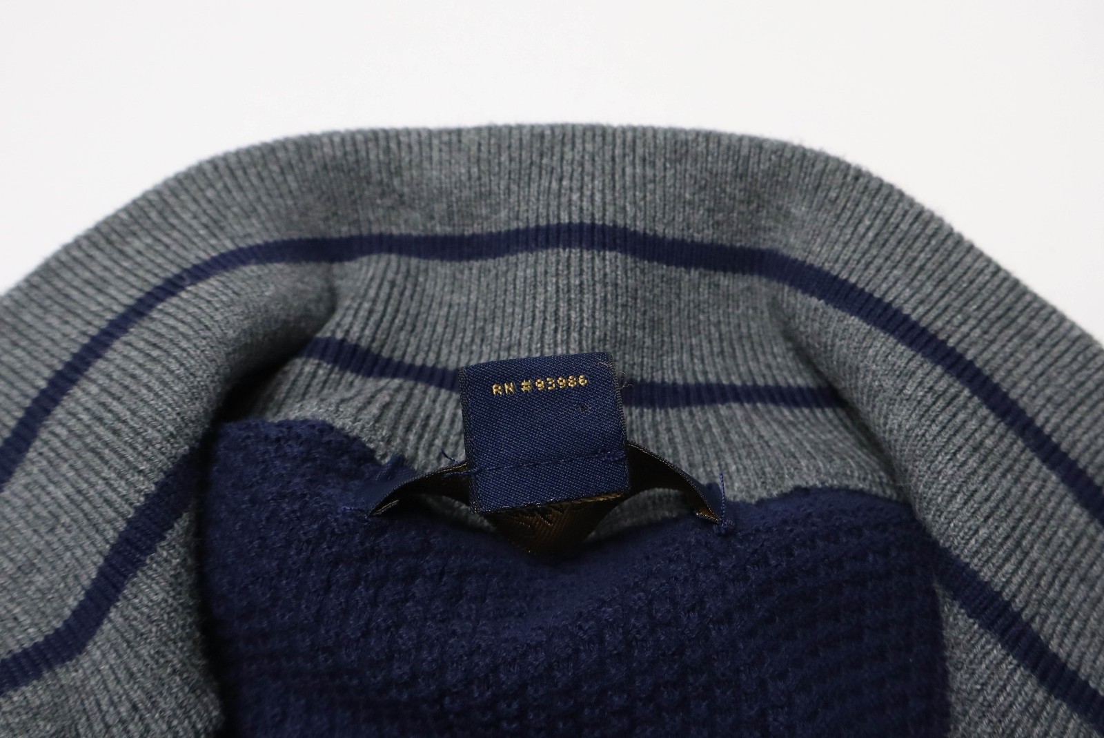 Brooks Brothers Sweater Mens Medium Blue Knit High Neck Half Zip