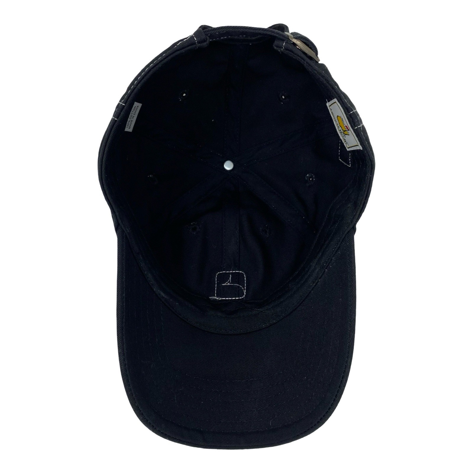 Masters Tournament Golf Hat Black Contrast Stitch Adjustable Strap Cap
