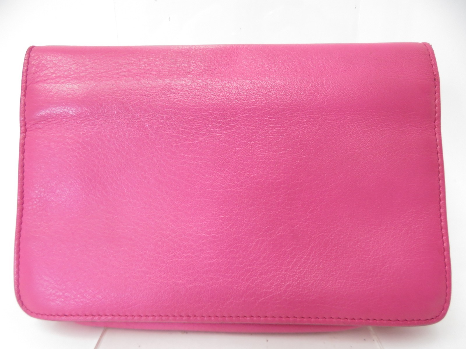 Authentic FENDI FF Logo Leather Chain Wallet Mini Shoulder Bag I#54023