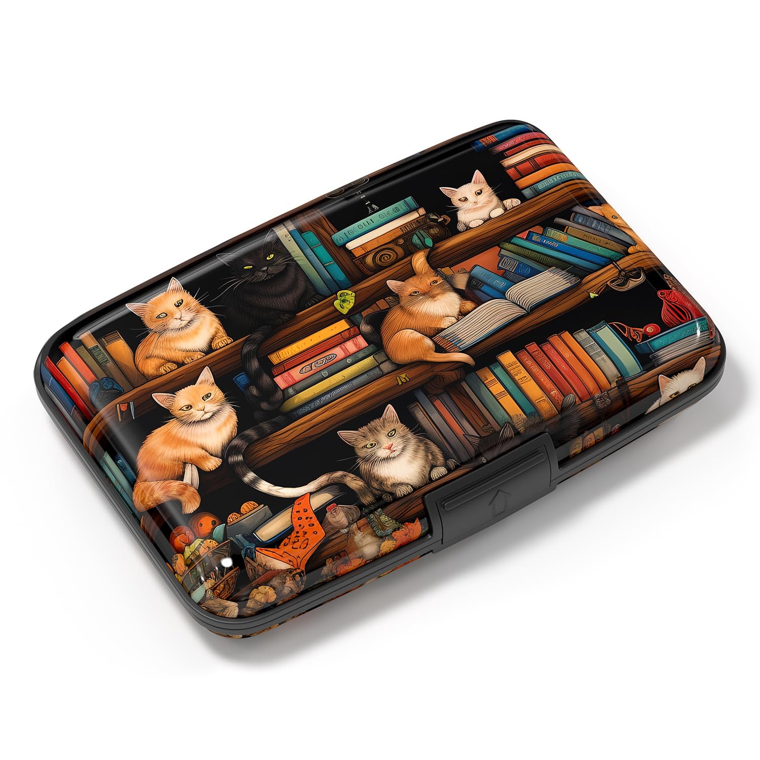 Atufsuat Card Holder Credit Cards for 11 x 7 x 2 cm, Cat Illustration