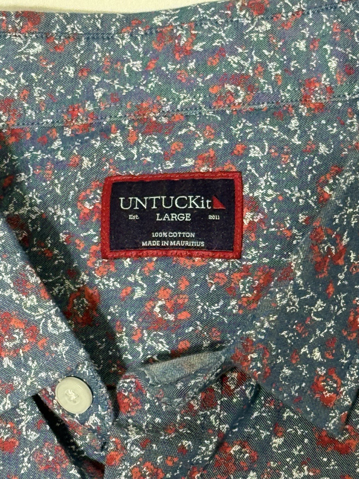 UNTUCKit Hartwell Floral Button Down Shirt Mens Large Regular Fit