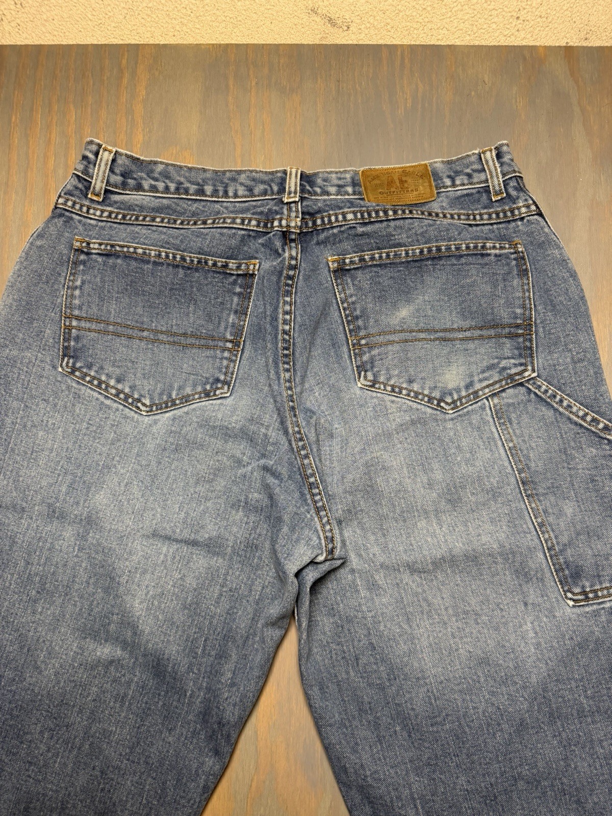 Authentic Mountain Blue Denim Vintage Carpenter Jeans American Eagle 34/30