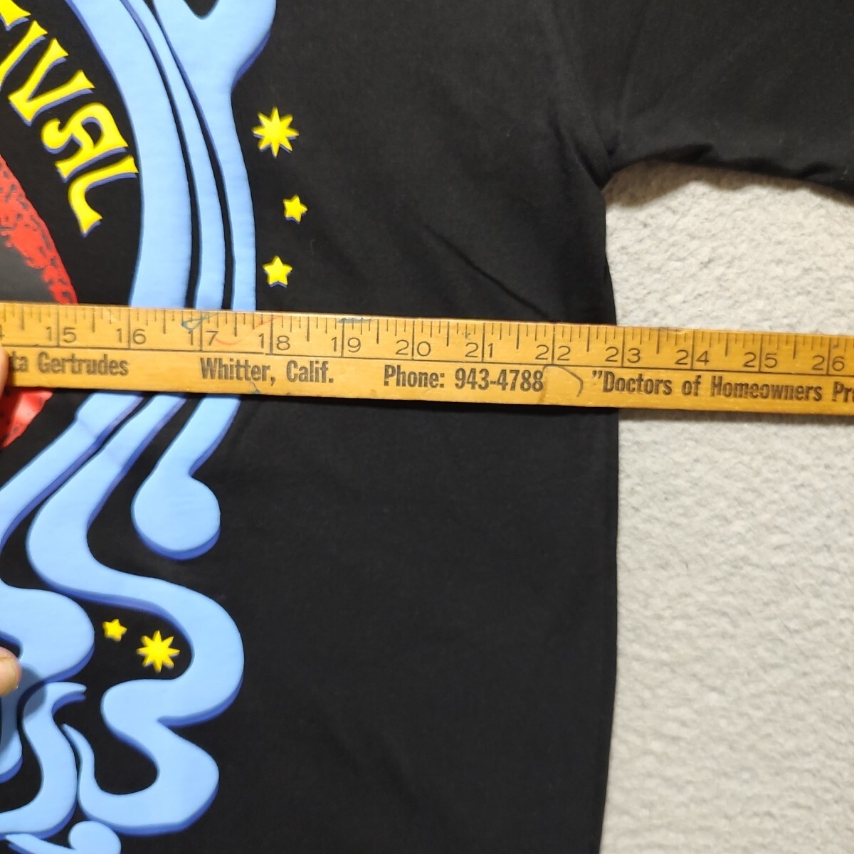 Rock & Roll Concert Shirt Adult Medium Black Embossed Starlight Festival Unisex
