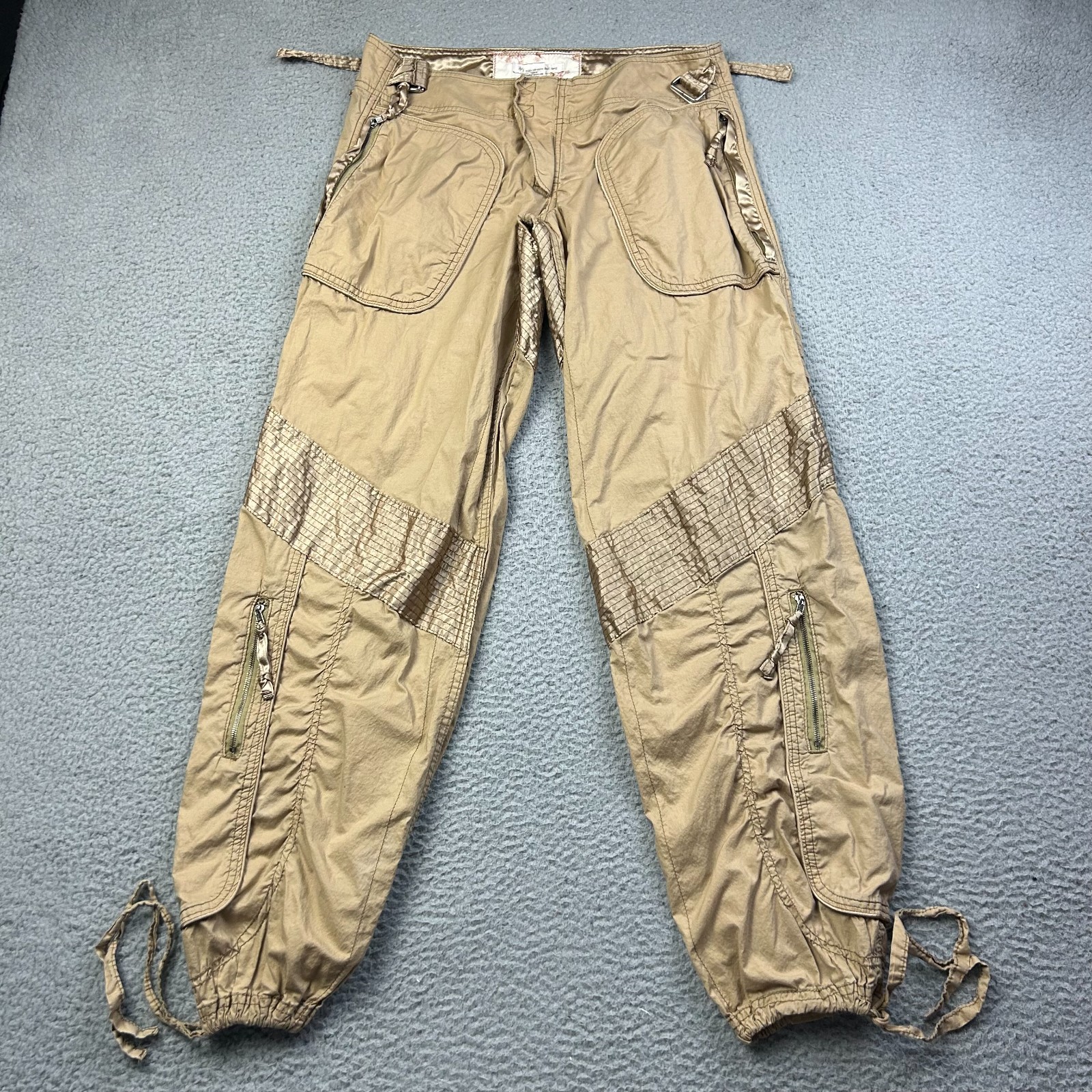 Vintage Abercrombie Cargo Parachute Pants Womens 6 Utility Buckle Waist Y2K