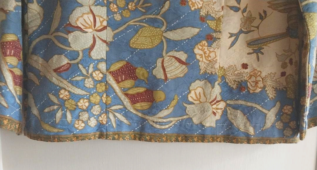 Moving Sale! Citron Santa Monica Silk Birds Floral Open Front Tunic Top Kimono M
